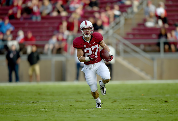 Christian McCaffrey is in action on Friday night against Kansas State (Thearon W. Henderson/Getty Images North America)